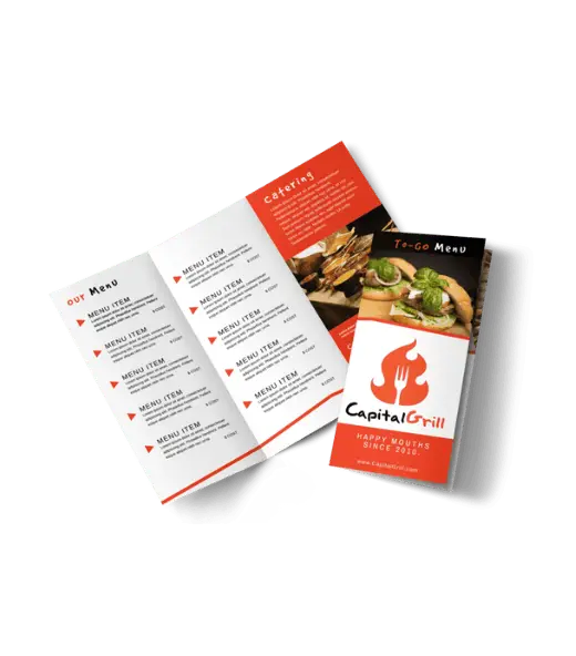 Menu printing and graphic design